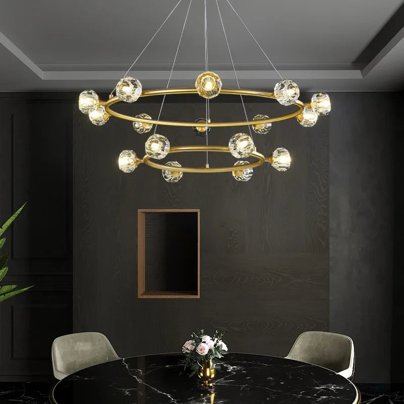lustre led en cristal nordique minimaliste pour hôtel club