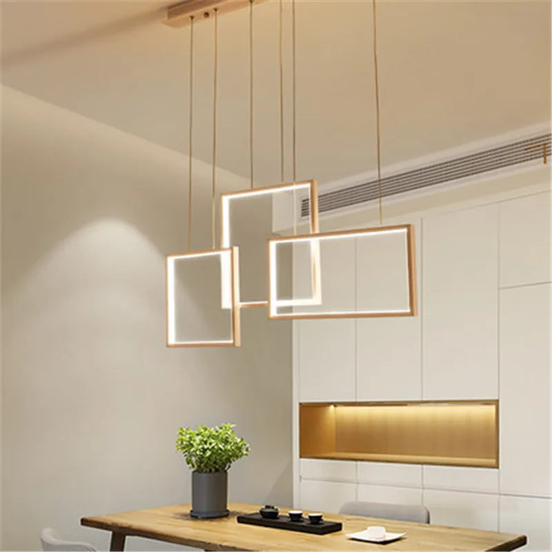 lustre carré moderne en acrylique avec led pour bricolage