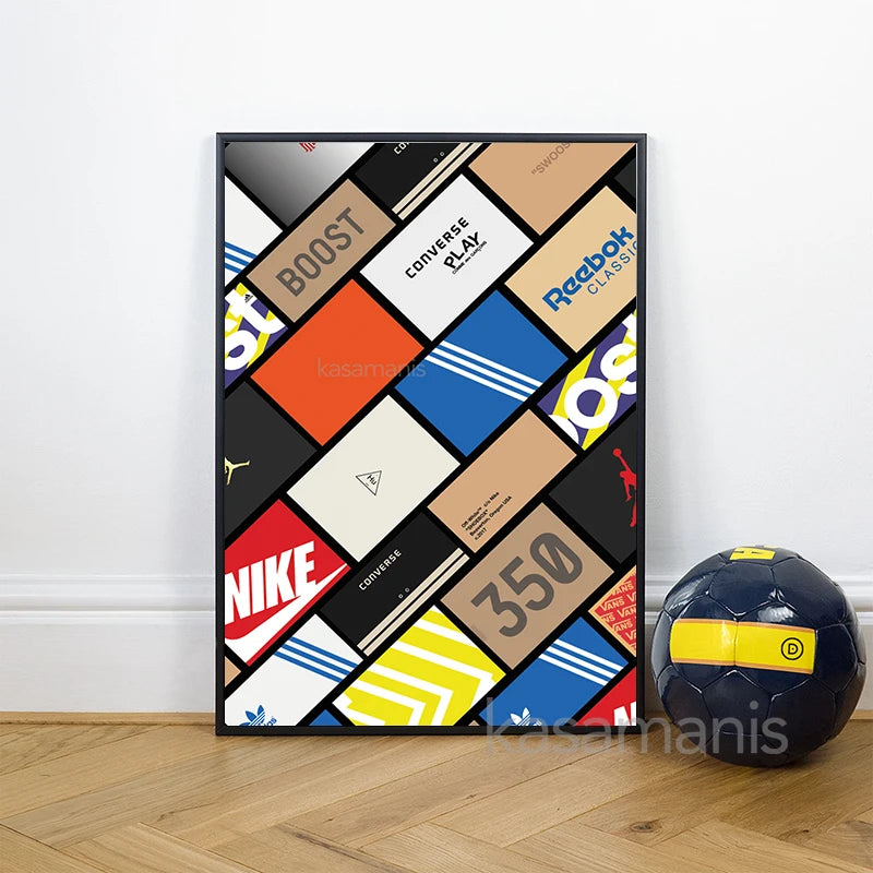 affiche art mural sneaker box pour passionnés de sneakers