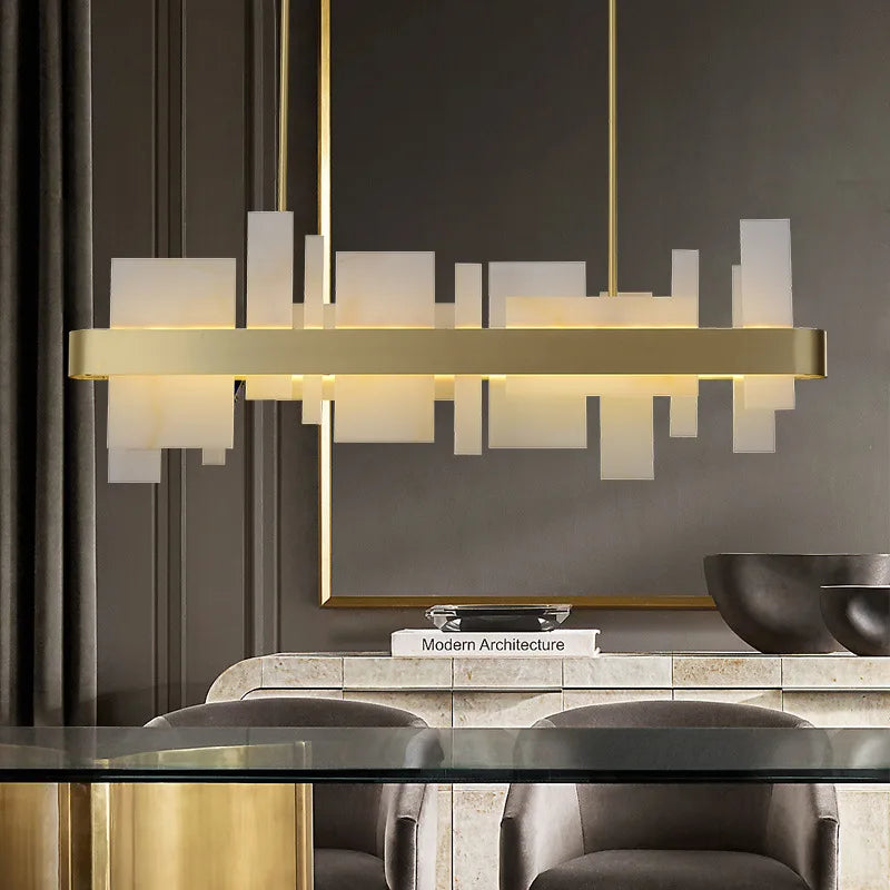 lustre de luxe en cuivre led créatif postmoderne nordique