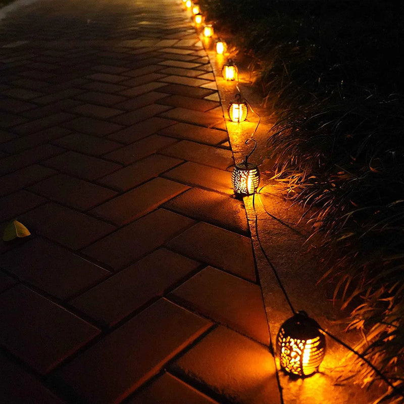 guirlande lumineuse solaire à led étanche pour extérieur avec boules décoratives