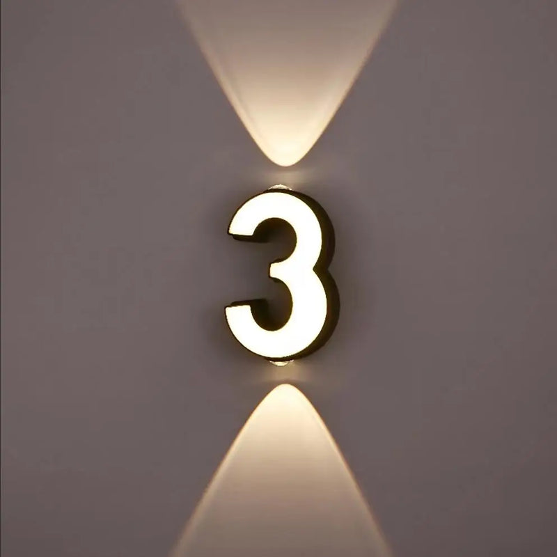 applique murale LED numéro de chiffre intérieur et extérieur IP65 étanche moderne minimalisme Style aluminium porche lumières de jardin