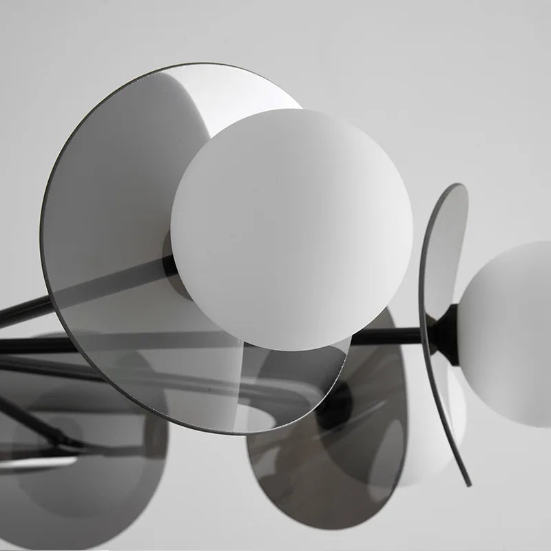 lustre de luxe en cuivre avec lumière led minimaliste italienne