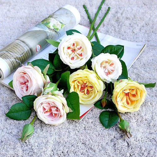 fleurs artificielles roses blanches décoratives pour toutes occasions