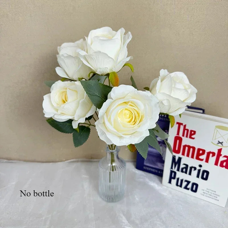 bouquet de roses artificielles en soie pour mariée décoration élégante