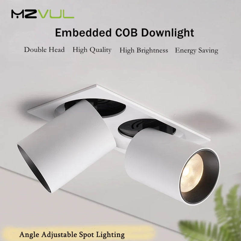 downlight led encastré rotatif carré extensible pour intérieur