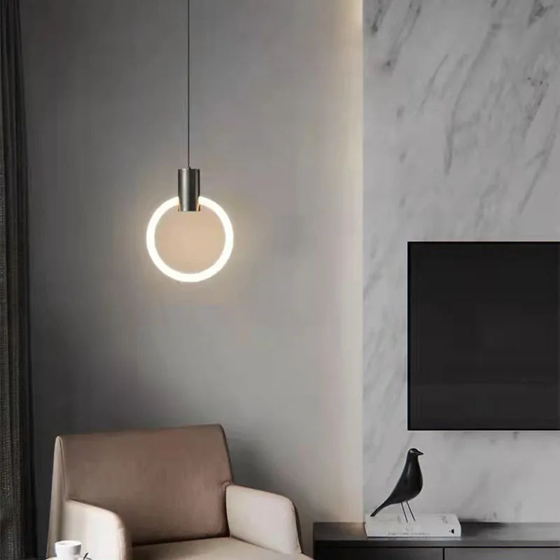 lustre led minimaliste en acrylique et cuivre gradation 3 températures