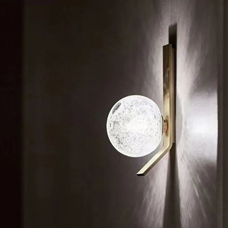 applique murale minimaliste en métal pour escaliers allée boule de verre