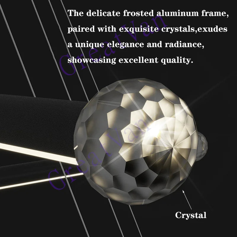 lustre moderne led en aluminium pour éclairage intérieur