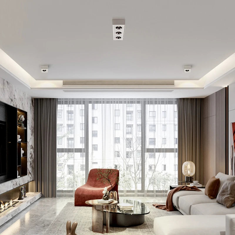 spot led carré monté en surface pour éclairage intérieur