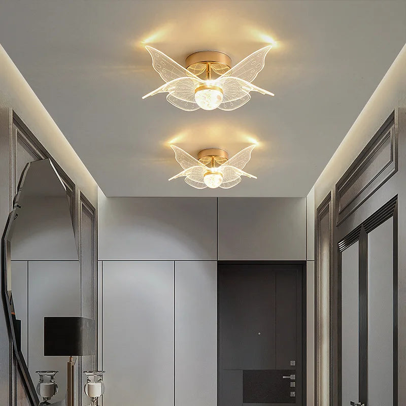 plafonnier led doré style nordique moderne en acrylique
