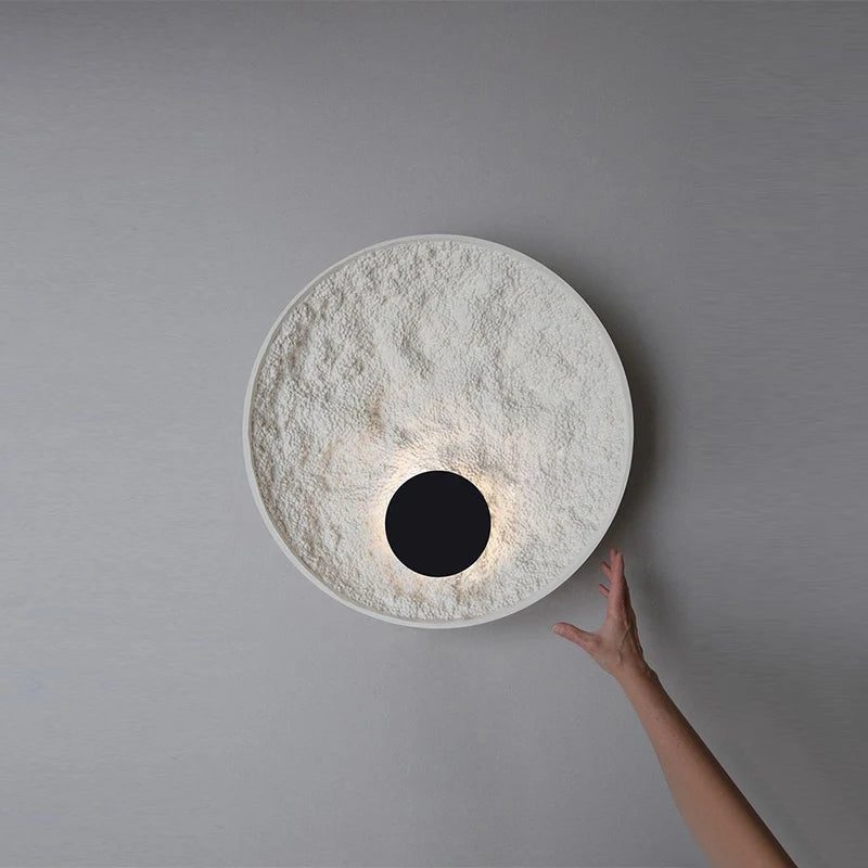 applique murale lune moderne en résine décorative à led