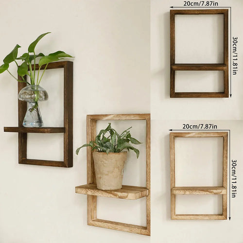 cadre en bois pour suspension murale et étagère décorative