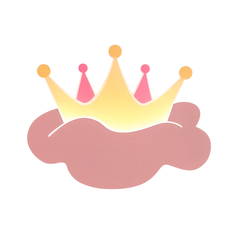 applique murale couronne avec télécommande pour chambre d'enfant
