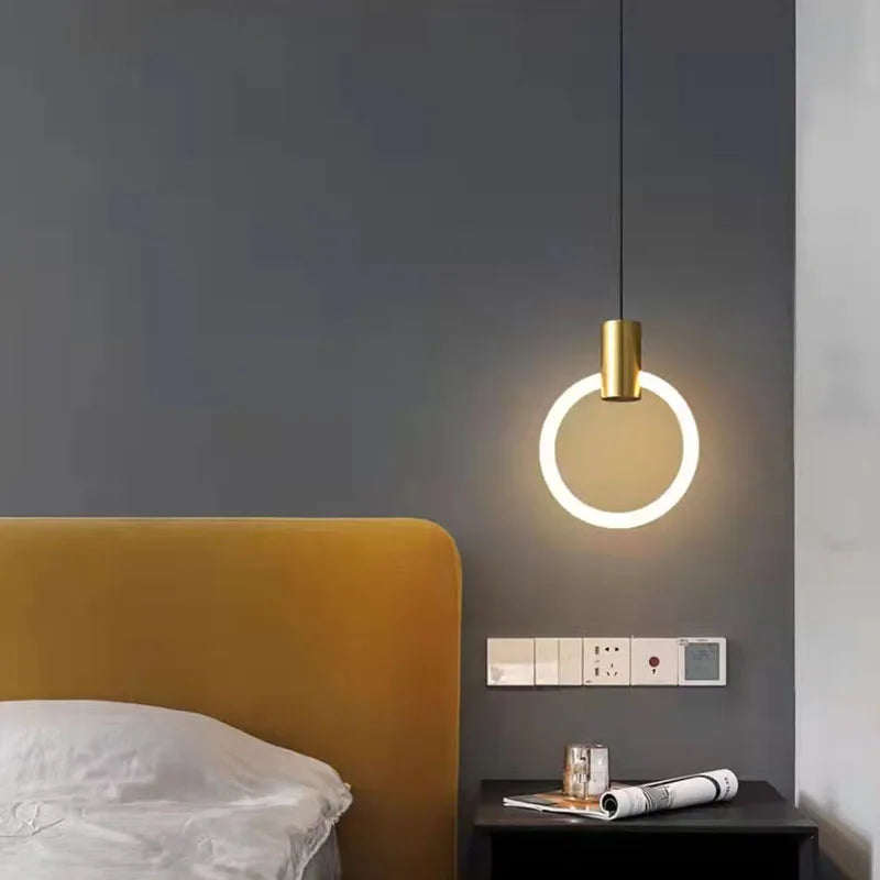 lustre led minimaliste en acrylique et cuivre gradation 3 températures