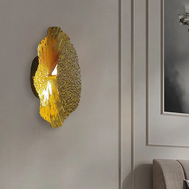 applique murale rétro en cuivre forme de lotus créative pour décoration intérieur