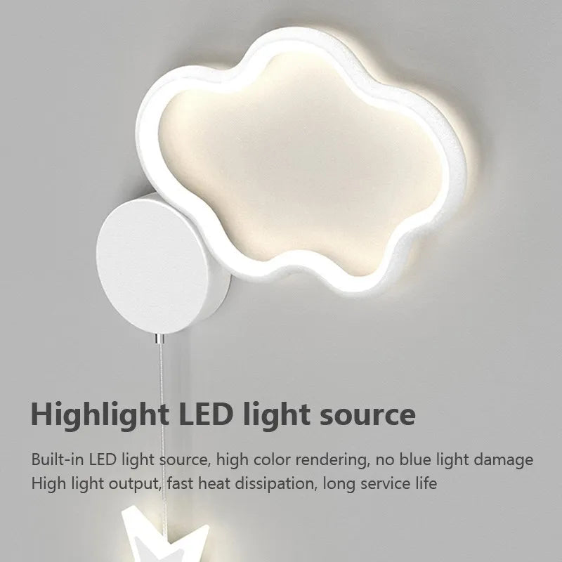 Applique murale LED modernes fer acrylique nuage étoile lune chambre d'enfants décor appliques pour chambre allée étude salon maison Lustre
