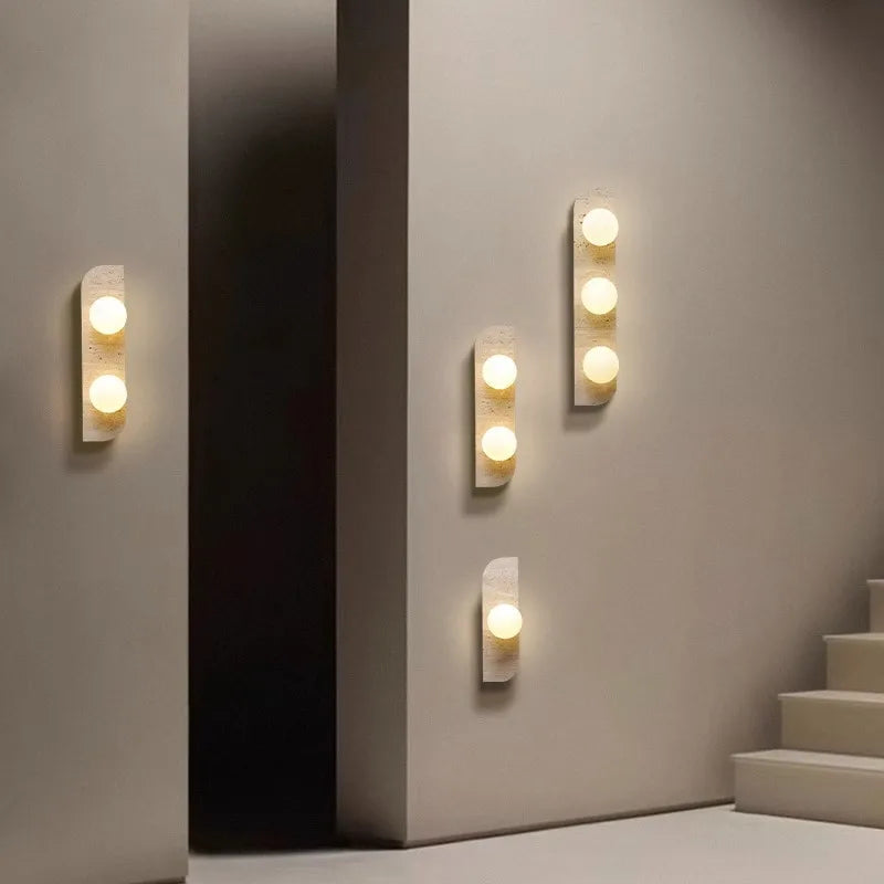 applique murale en pierre naturelle avec verre pour intérieur