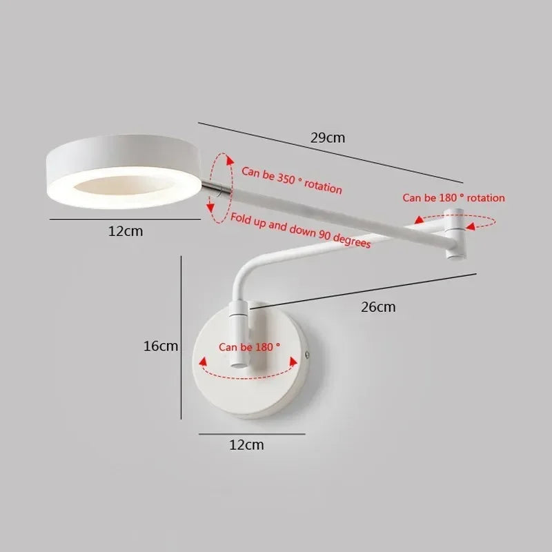 Applique murale pliante LED bois télescopique