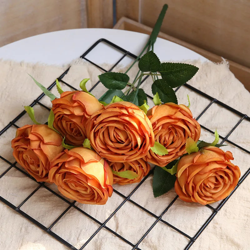 bouquet de roses artificielles en soie pour décoration intérieure mariage