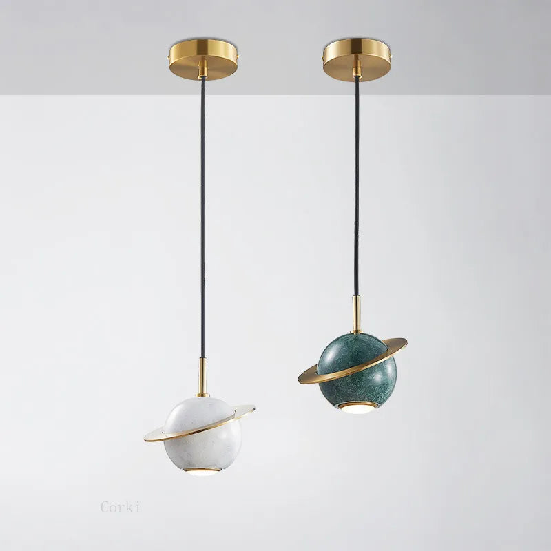 Suspension led marbre design moderne