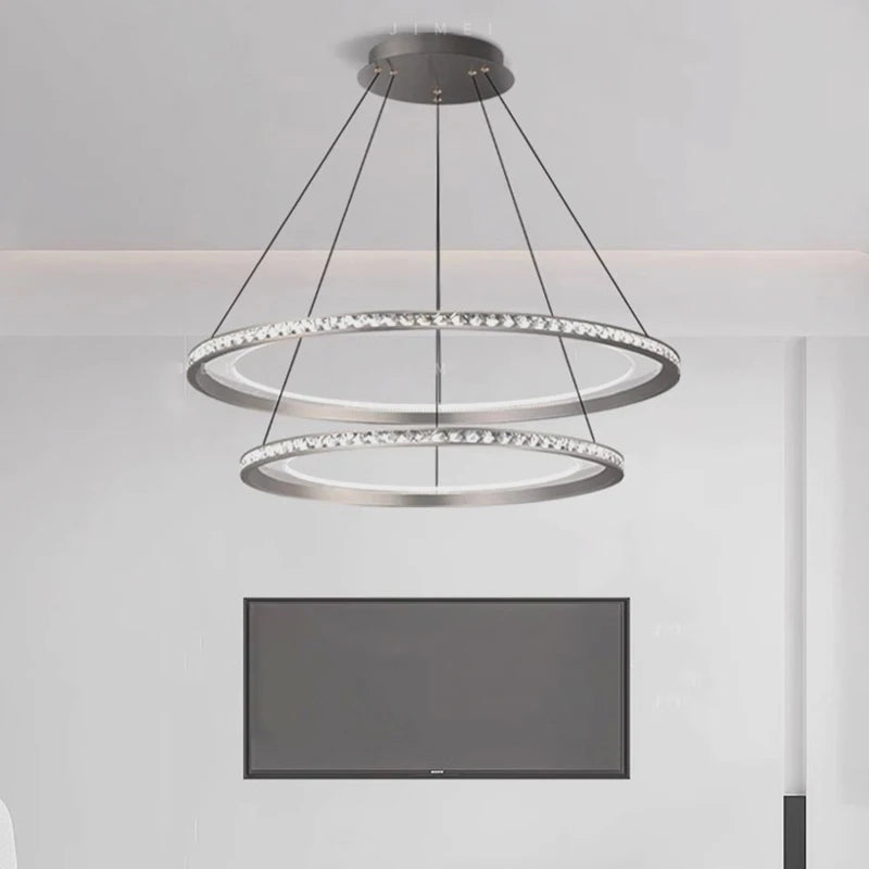 lustre moderne en suspension avec éclairage led intérieur