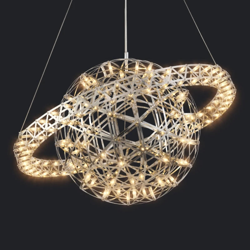 lustre sphérique raimond satellite en acier inoxydable led décor