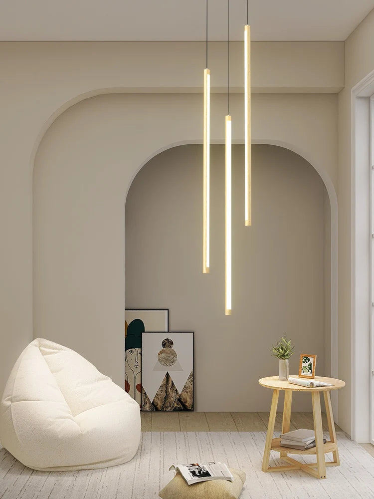 lustre nordique grain de bois duplex rotatif minimaliste led