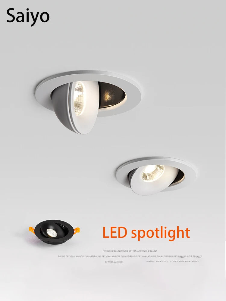 spot led encastré lumineux rond réglable pour éclairage intérieur