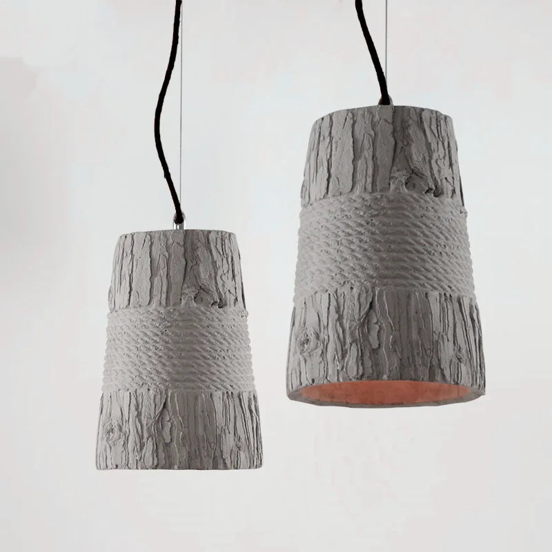 Suspension LED lumière nordique Style industriel LOFT rétro lustre Grain de bois ciment magasin barre Spot lumière grand Long fil 110 V 220 V