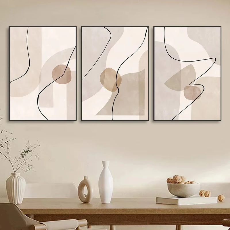 Tableau art mural abstrait géométrique moderne pour décoration intérieure