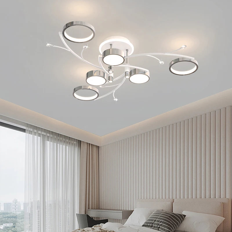 lustre led moderne design nordique chrome minimaliste