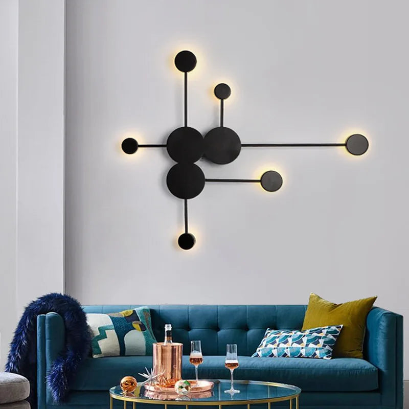 Modern Nordic Black Wall Lamp AC110V AC220V Bedroom Bedside Wall Sconce Light Art Decoration Fixtures Living Room Wall Lights