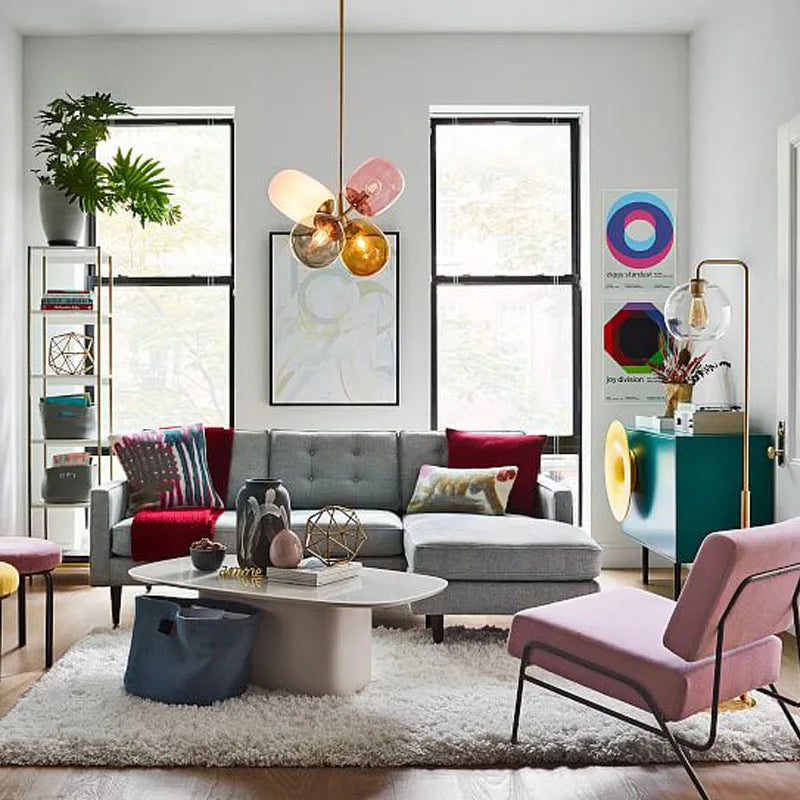 suspension nordiques postmodernes en verre led décoratives