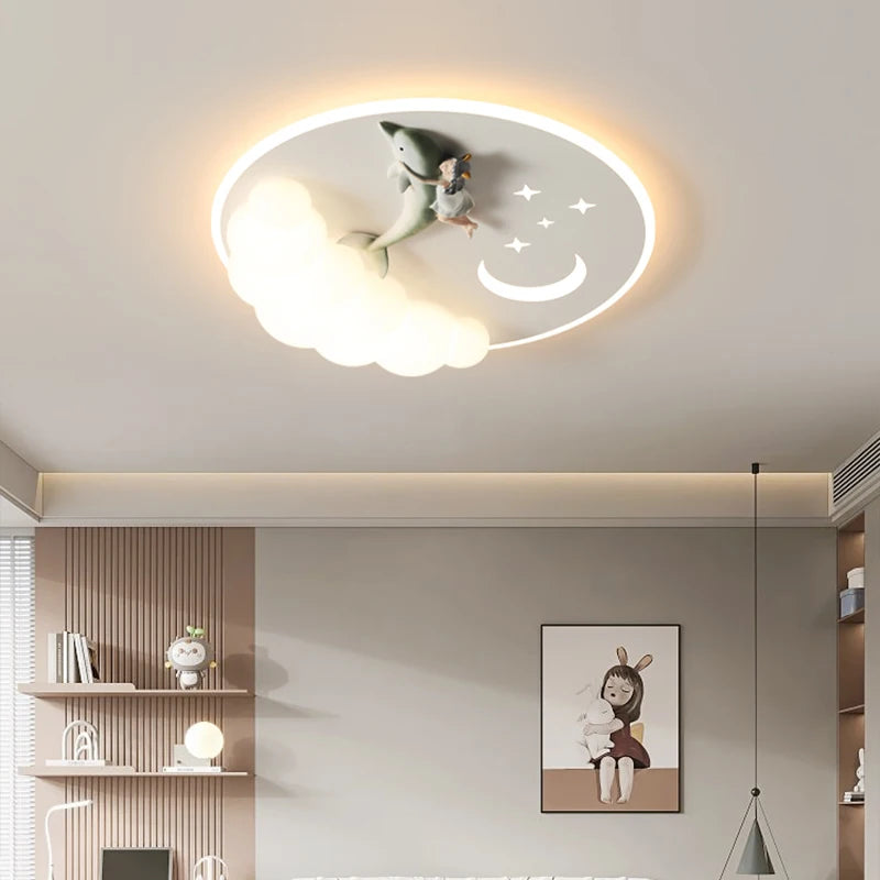 lustre led moderne avec télécommande pour décoration intérieure