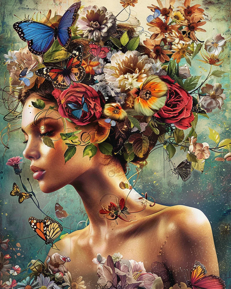 peinture par numéros ethnique papillon fleur paysage marin adulte