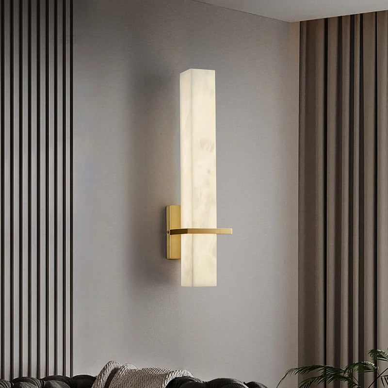 applique murale de luxe en cuivre et marbre pour intérieur élégant