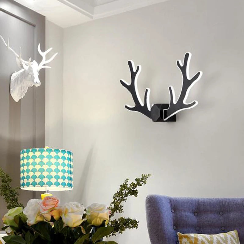 Applique murale tête de Cerf LED dessin animé