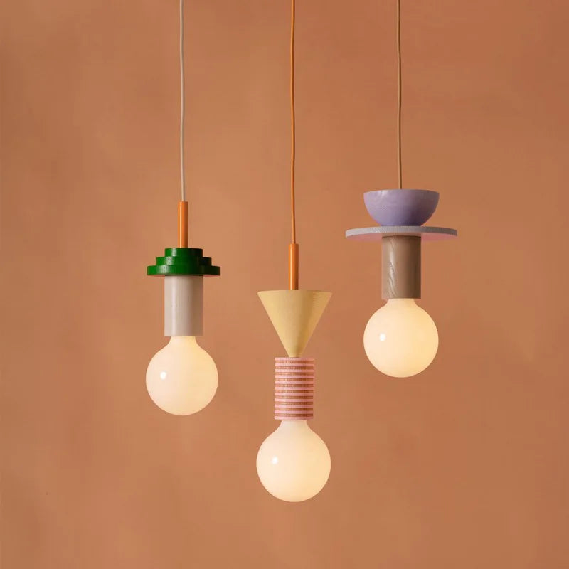 Bois moderne suspension LED lumières cuisine nordique décor à la maison lampe suspendue Restaurant plafond Lustre Lustre chambre luminaire