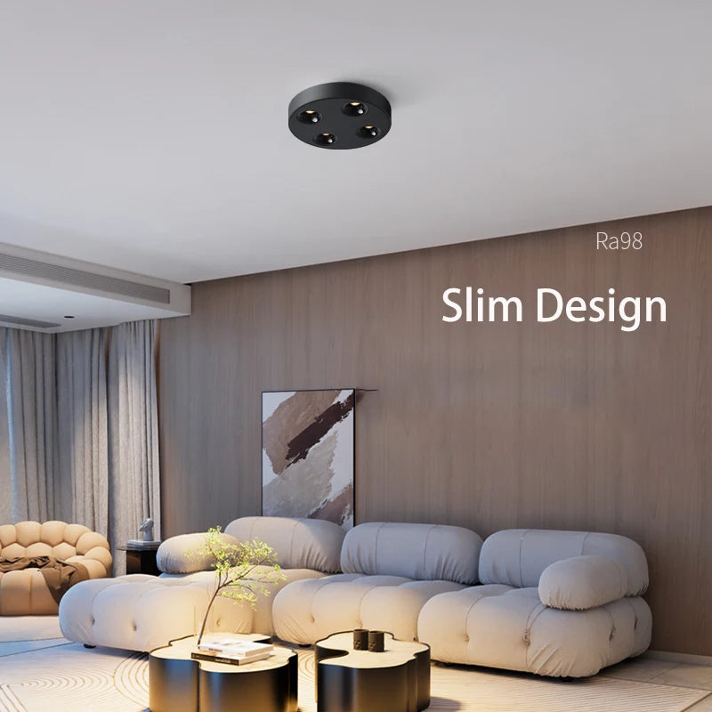 BRGT projecteurs Led plafonnier monté en Surface rond Ultra mince Spot mince 24W blanc noir Foco extérieur 110V 220V nordique