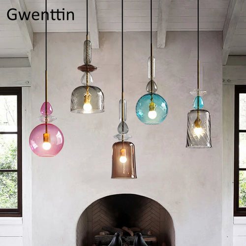 suspension en verre moderne pour décoration intérieure et luminaires