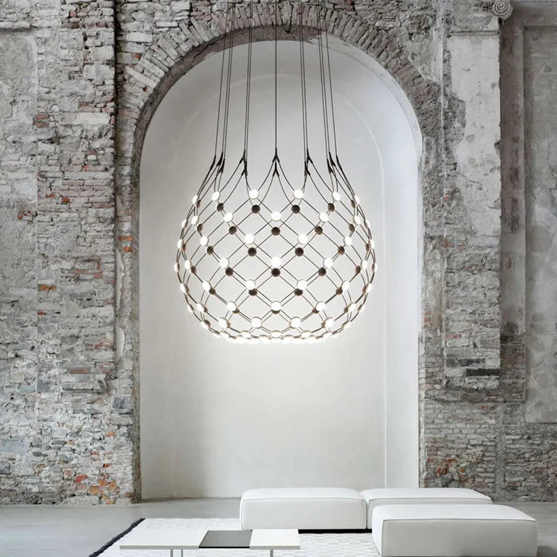 Lustre Designer italien Led nordique noir blanc salle à manger filet de pêche