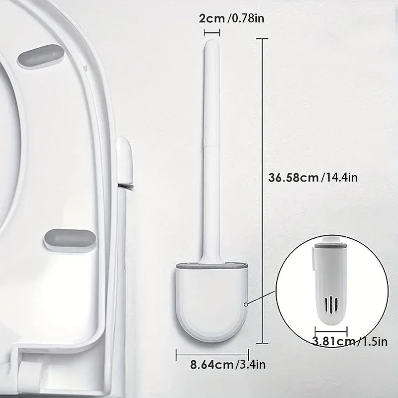 brosse de toilette suspendue en silicone avec support séchage rapide