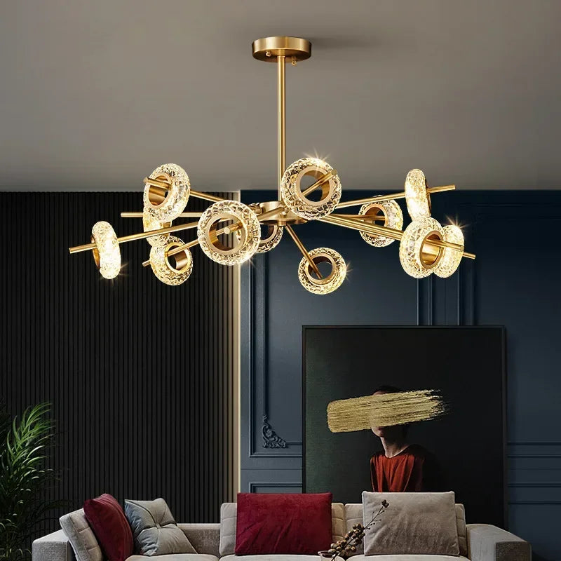 lustre moderne en cristal design pour décoration intérieure