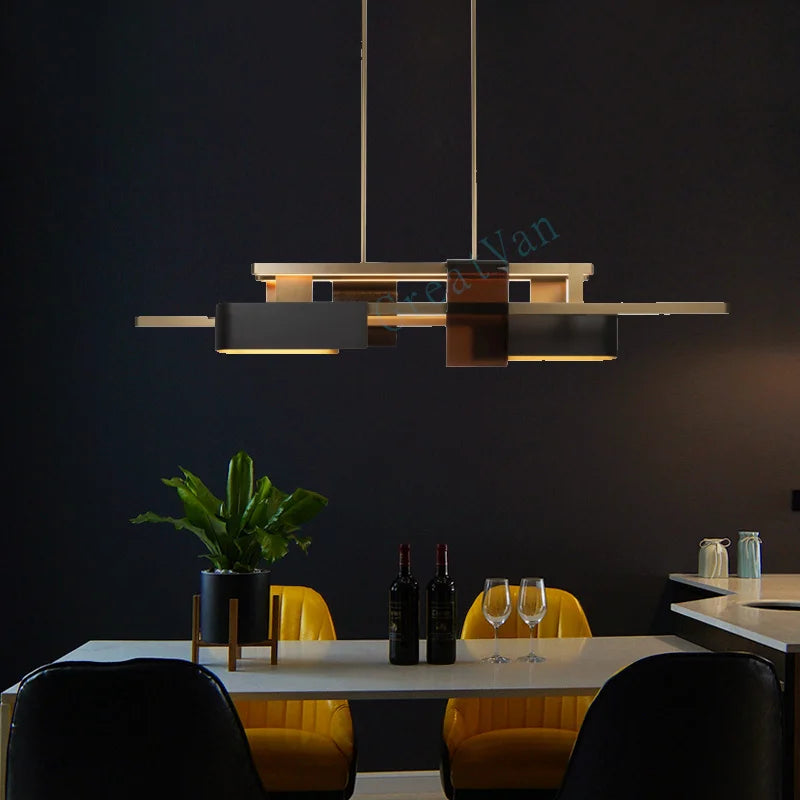 lustre nordique post-moderne en acier inoxydable led personnalisé