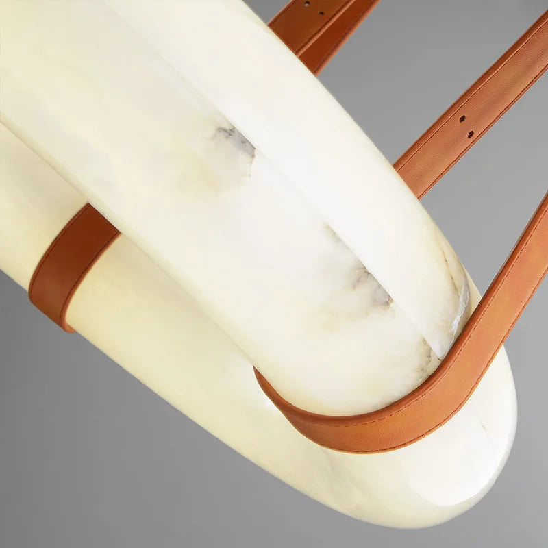 lustre led en cuivre et marbre naturel luxueux minimaliste