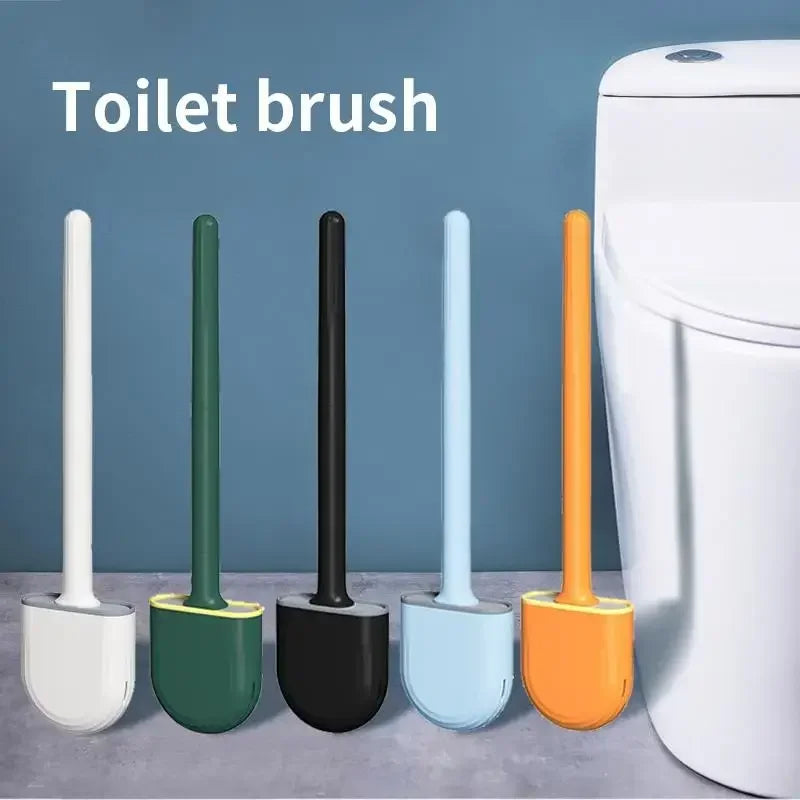 brosse de toilette suspendue en silicone avec support séchage rapide