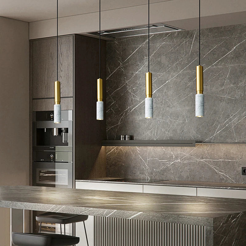 lustre scandinave minimaliste en marbre led rétro