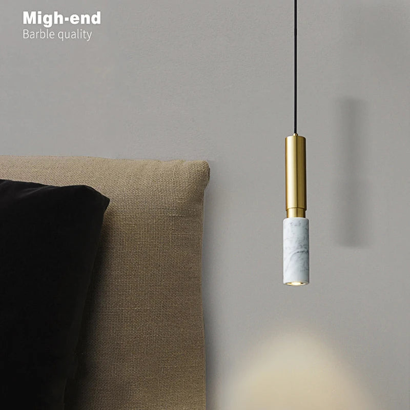 lustre scandinave minimaliste en marbre led rétro