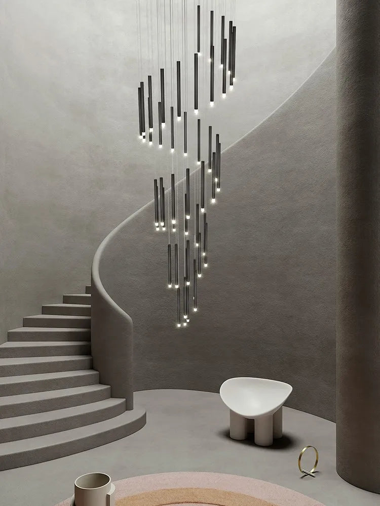lustre escalier minimaliste moderne duplex rotatif personnalité créative